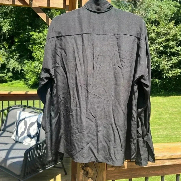 Chloe tie neck silk button down blouse size 40/large - Picture 7 of 11
